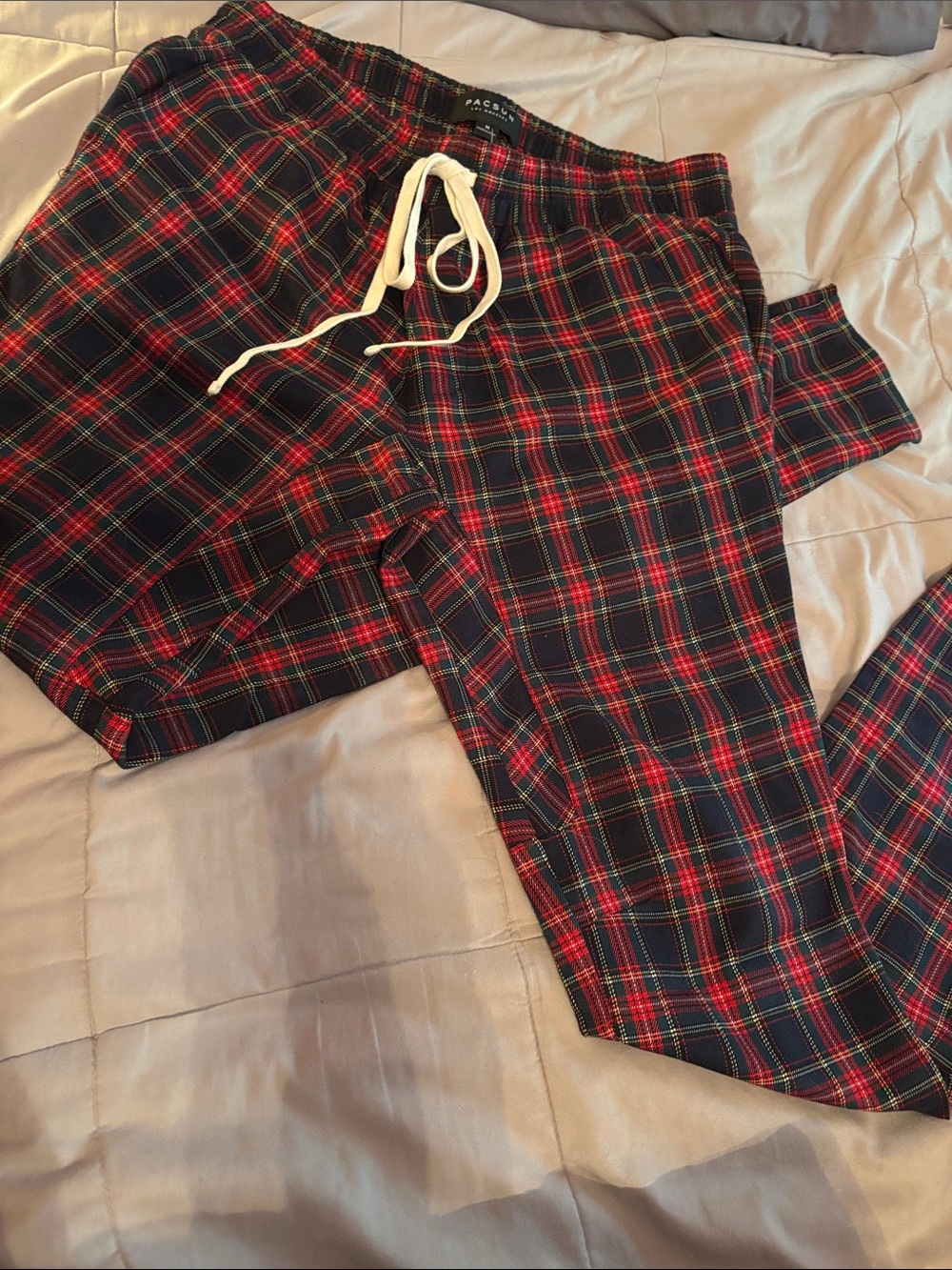 PacSun Red & Black Plaid womens Pants